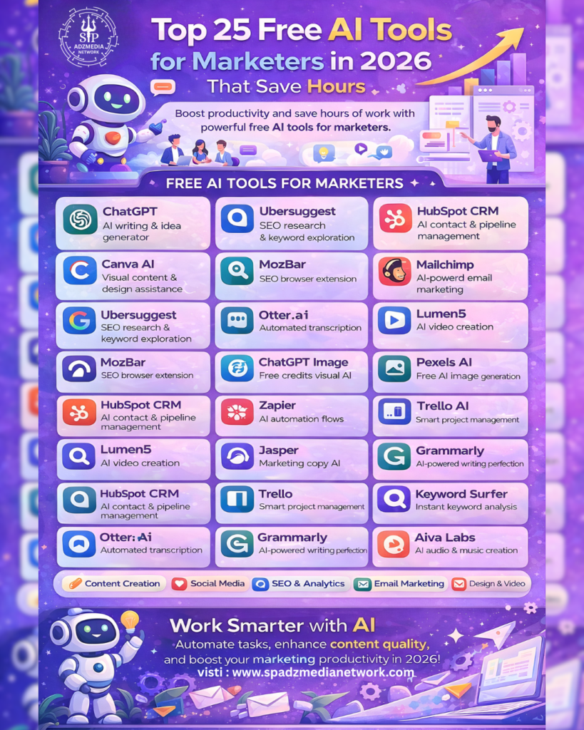 Free AI Tools for Marketers in 2026 Free AI Tools for Marketers in 2026